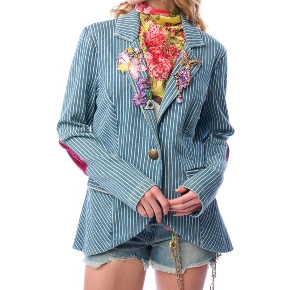 Aratta Jackets & Blazers - Alaia Striped Denim Blazer (3/24/26)